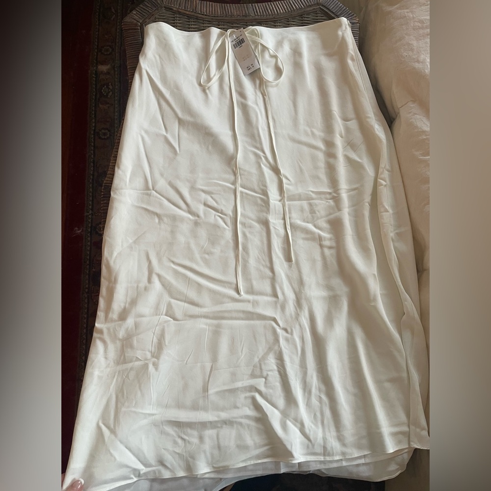 NWT! Abercrombie Women’s Slip Midi Skirt with Oversized Drawstrings and Side Zip